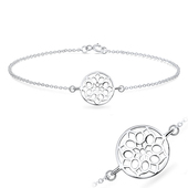 Designed Art Flower Silver Bracelet BRS-591